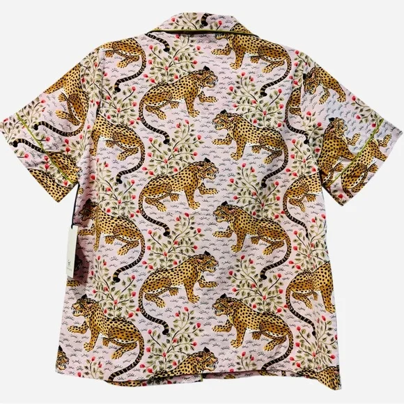 NWT PrintFresh Short Sleeve PJ Shirt / Pajama Top in Pink Tiger Bagheera Small - Picture 4 of 6